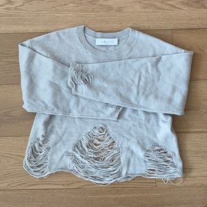 IRO Jeans distressed grey sweater